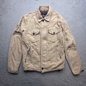 Vintage Triple Five Soul Cotton Tree Camo Lined Jacket Mens Small Full Zip Brown